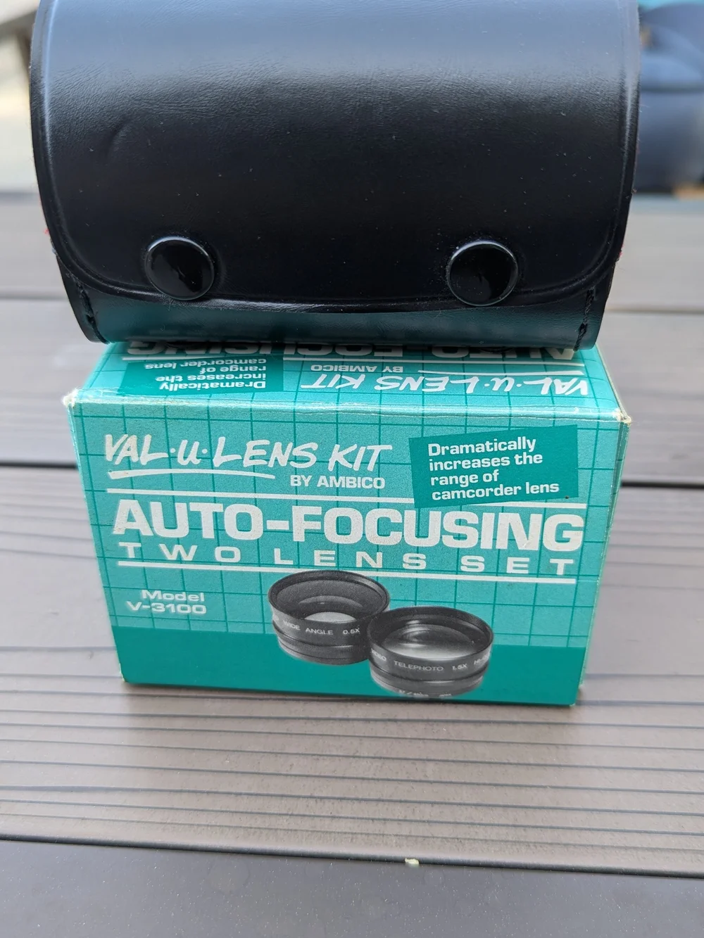 Ambico Val-U-Lens Kit (Model V-3100) featuring a 1.5X telephoto lens and a 0.5X